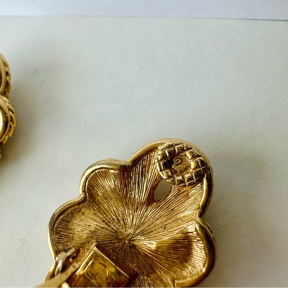 Swarovski Crystal & Gold Statement Clip-On Earrings - Picture 6 of 7